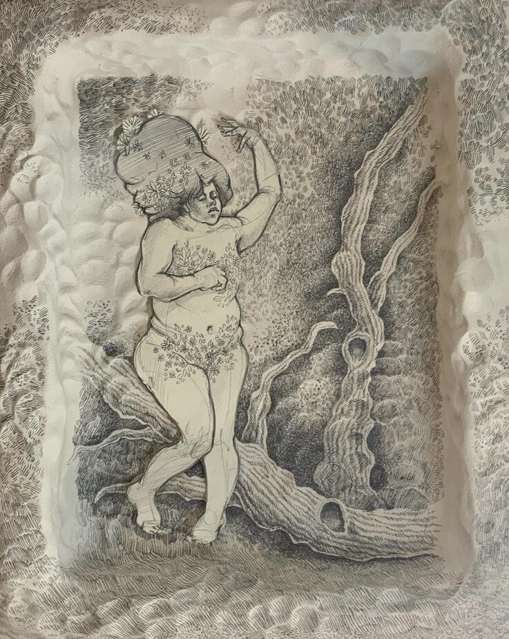 Meandering No. 1 | Graphite and Paper Clay on Panel | 2022 Meandering No. 1 | Graphite and Paper Clay on Panel | 2022