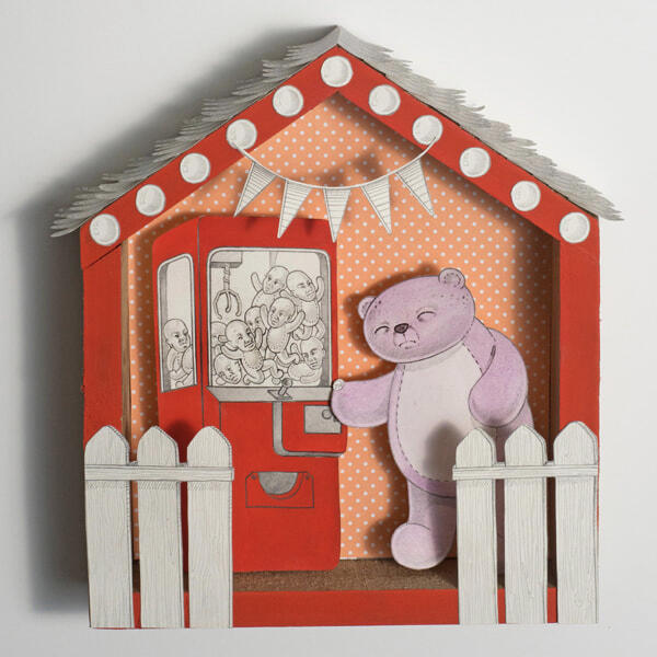 25 Cents No. 2 | graphite, watercolor, gouache, found papers, wood | 2021